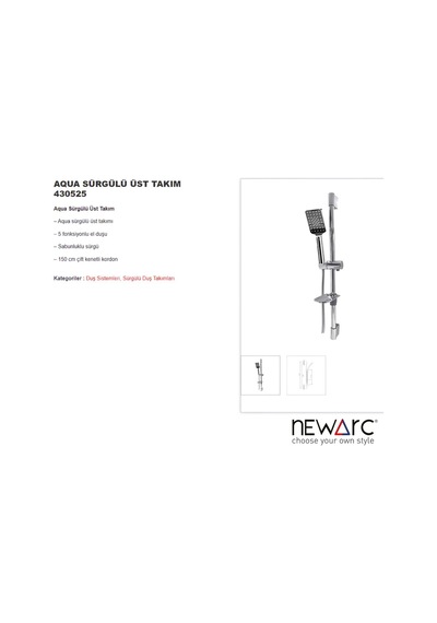 Aqua Krom Banyo Üst Takımı 430525 Krom