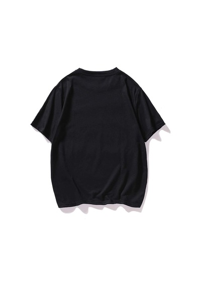 Unisex Siyah Oversize Why Baskılı Örme T-shirt Siyah