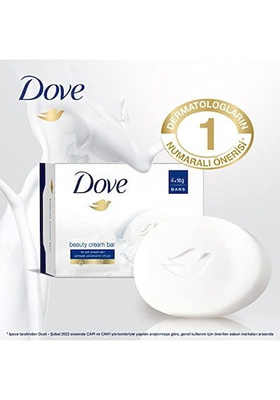 Dove Beauty Cream Bar Katı Güzellik Sabunu Original Nemlendirici Etkili, 4x90 G Acı Badem
