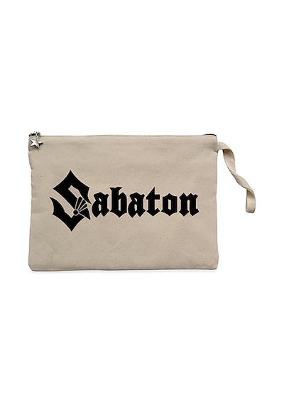 Sabaton Logo Krem Clutch Astarlı Cüzdan / El Çantası Krem