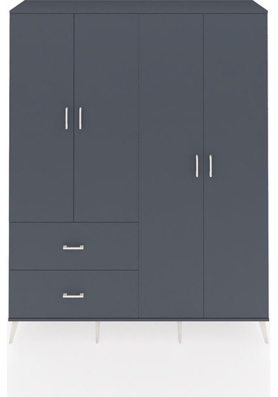 Hyperion Gardrop 4 Raflı 2 Çekmeceli 2 Askılı 176x44x221 Antrasit-antrasit Antrasit Hyperion Gardrop 4 Raflı 2 Çekmeceli 2 Askılı 176x44x221 Antrasit-antrasit Antrasit