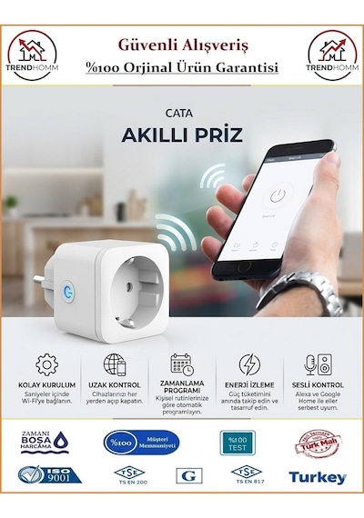Cata Wi-fi Uzaktan Kumandalı Akıllı Priz Diğer