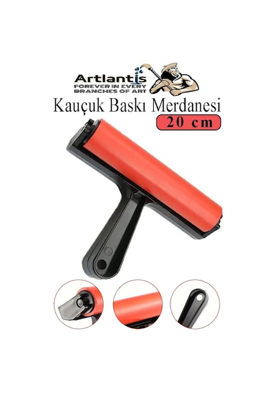 Kauçuk Baskı Merdanesi 20 Cm 1 Adet Plastik Linol Baskı Merdanesi Silindir Rulo Merdane Vinil Baskı Yapıştırma