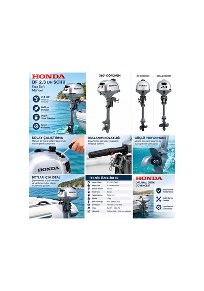 Kısa Şaft Manuel 2.3 Hp Deniz Motoru
