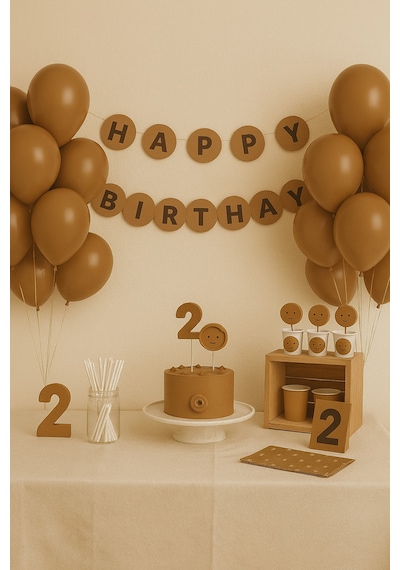 Pastel Balon 12 İnç 10'lu Kahverengi
