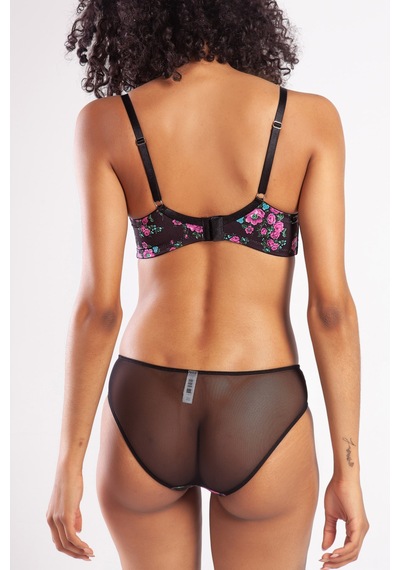 Lenaca Gardenia Big Size Plunge Bra, Siyah Konforlu Ve Şık Sütyen Çok Renkli