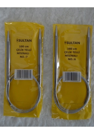 Çelik Telli Misinalı Şiş 100 Cm 6 No 7 No 1 Er Adet