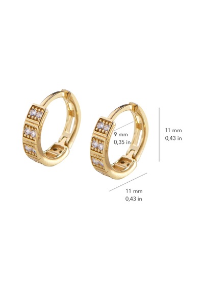 Goldkupe 14 Ayar Altın Minik Taşlı Halka Küpe 1,20 Gr-3013