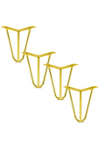 Ratemo Gold Firkete Mobilya Ayağı 15 Cm - 3 Kollu Koltuk, Kanepe Ve Tv Ünitesi Ayağı 4'lü Set - Vidalar Dahil Altın