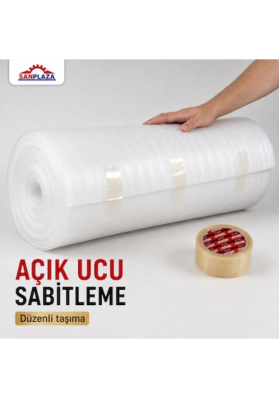 Sanplaza Şeffaf Hotmelt Koli Bandı 45 Mm X 100 Mt Güçlü Yapışkanlı Paketleme Ambalaj Bandı 2 Adet