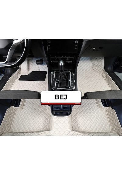 Fıat Tofaş Doğan Bej-krem Renk 8d Diamond Premium Kaymaz Deri Oto Paspas