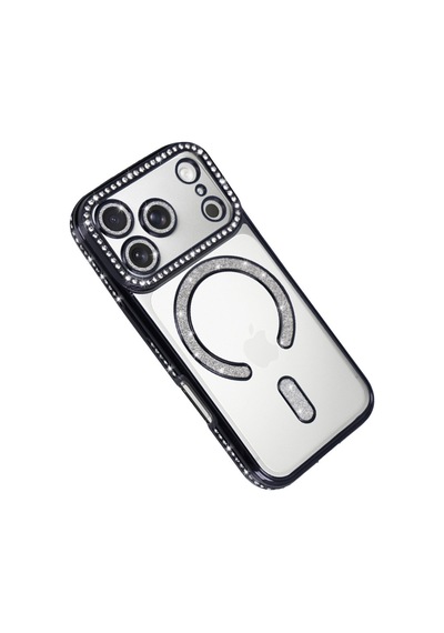 Apple Uyumlu iPhone 17 Pro Max Uyumlu Joke Simli Magneticsafe Kılıf - Siyah