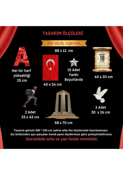 Çanakkale Zaferi Sahne Süsü Büyük Ölçü 7