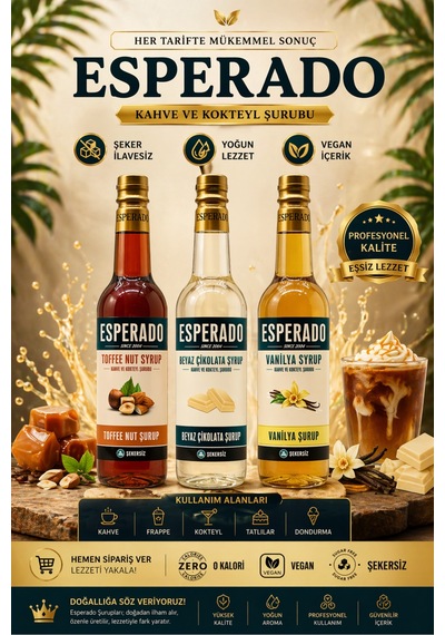 Şekersiz Sugar Free Vanilya Beyaz Çikolata Toffnut Aromalı Şurub 750 Ml X 3 Adet Diğer