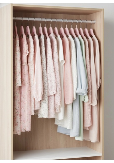 Pembe Ahşap Bebek Elbise Pantolon Askısı 10 Adet Pembe