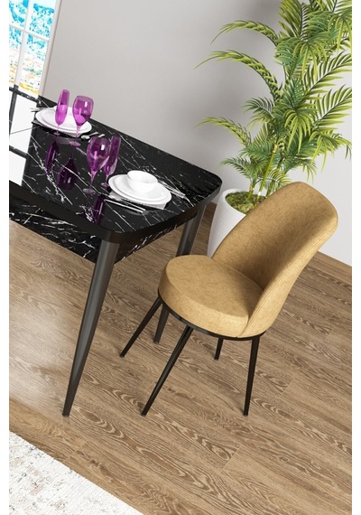 Canisa Concept Zen Serisi 80x132 Mdf Açılabilir Siyah Mermer Desen Masa Takımı Ve 6 Cappucino Sandalye Masa Siyah Sandalyeler Cappucino Canisa Concept Zen Serisi 80x132 Mdf Açılabilir Siyah Mermer Desen Masa Takımı Ve 6 Cappucino Sandalye Masa Siyah Sandalyeler Cappucino
