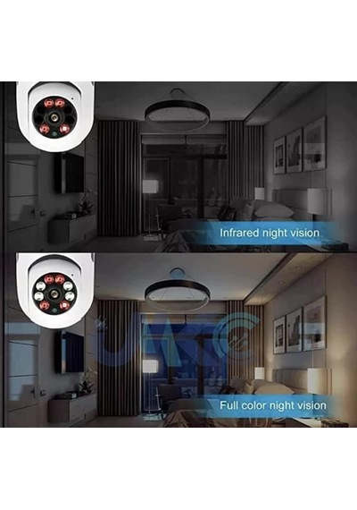 1080p Hd Wifi Ampül Kamera 360 Panoramik Görüşlü, Gece Görüşlü Kablosuz Akıllı Ip Kamera