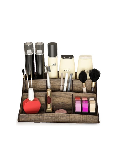Bella Small Ahşap Makyaj Takı Banyo Kozmetik Düzenleyici Organizer Ceviz Bej - 193776744 Bej