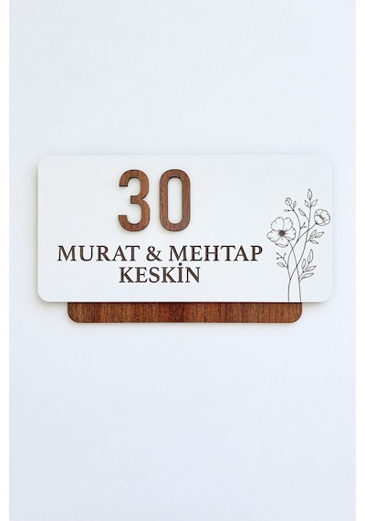 Kişiye Özel Kapı Numarası Ve İsimlik Şık Daire Kapı Tabelası 26 Cm 15 Cm
