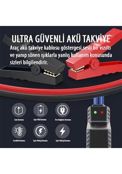 Taşınabilir Hava Pompası + Akü Takviye Cihazı Araç İçin Acil Durum Seti