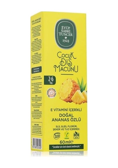 Eyüp Sabri Tuncer Doğal Ananas Özlü 2-6 Yaş Çocuk Diş Macunu 60 Ml 5'li Paket