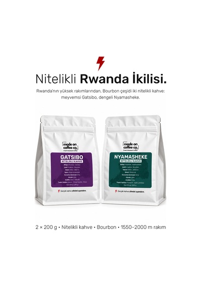 Nitelikli Rwanda İkilisi 2 X 200 Gr Filtre Kahve Gatsibo Nyamasheke Chemex
