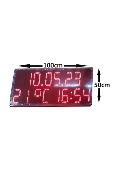 SANEC Dijital Saat, Derece Ve Tarih Tabelası Kasa Ölçüsü: 100x50 Cm