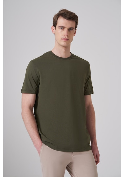 Morven Erkek Haki Basic Bisiklet Yaka Dynamic Fit Pamuk T-shirt 26yc018008710 Haki