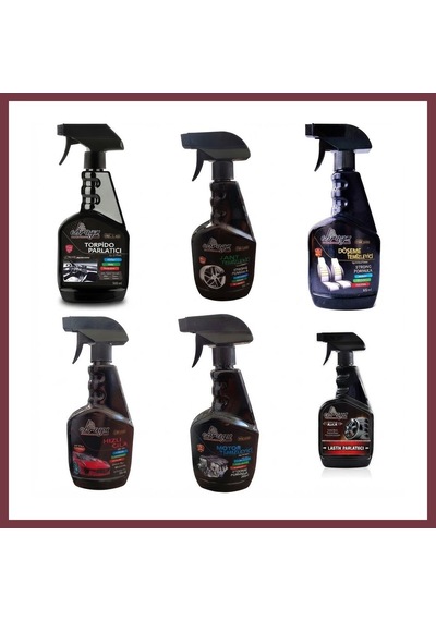 Storeşahin 6'lı Araç Bakım Seti Torpido Jant Döşeme Motor Lastik Parlatıcı Hızlı Cila Spreyi 500 Ml Shn0720