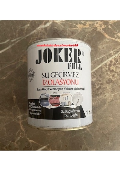Joker Su Yalıtım Boyası Havuz Çatı Teras Sızıntı Boyası Dam Beton Boyası Gri Renk 1kg