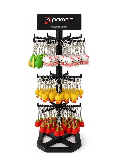 Üç Kat Anahtarlık Standı Ve 168 Adet Anahtarlık 17x47cm
