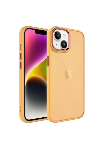 Kilifone - Apple Uyumlu iPhone 14 Plus - Kılıf Arkası Buzlu Sert Pc May Kapak - Turuncu