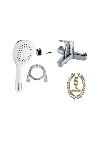 Duş Seti 3 Foksiyonlu Beyaz Duş Başlığı Banyo Bataryası 5 Yıl Gar
