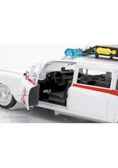 Jada Toys Cadillac Ecto-1, Movie Ghostbusters 1984 Beyaz 1:24