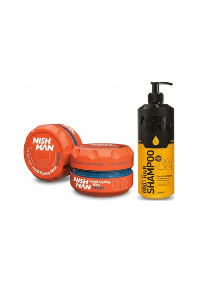 02 Saç Şekillendirici Ultra Sert Parlak Wax 150 Ml X 3 Adet/ + 400 Ml Tuzsuz Şampuan Hediye