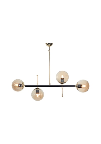 Luzarana Optik 4 Lü Gold-Siyah Metal Gövde Bal Rengi Camlı Tasarım Lü... (483743288) Çok Renkli