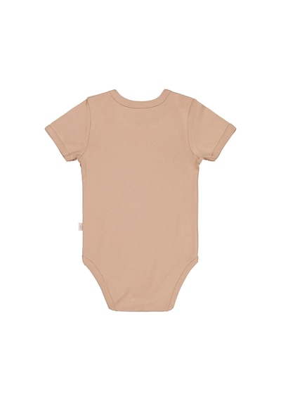 Civil Baby Düz Renkli Kısa Kol Çıtçıtlı Badi - Kahverengi 0-1 Ay Sütlü Kahve