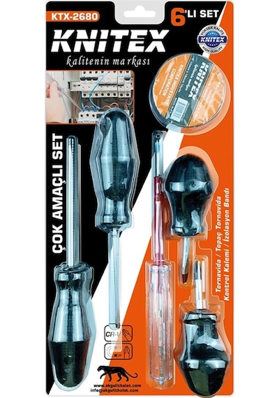 6pcs Tornavida - Çok Amaçlı Set Tornavida - Topaç Tornavida - Kontrol Kalem - Elektrik Bant Go-53-vice 03354