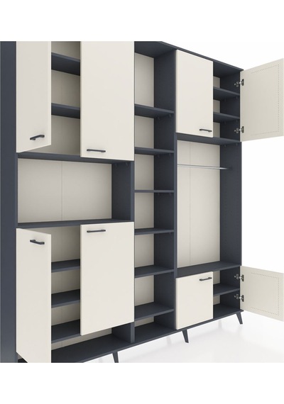 Arges Dolap 18 Raflı 8 Kapaklı Tek Askılı 220x30x243 Antrasit-aytaşı/antrasit Aytası/antrasıt Arges Dolap 18 Raflı 8 Kapaklı Tek Askılı 220x30x243 Antrasit-aytaşı/antrasit Aytası/antrasıt