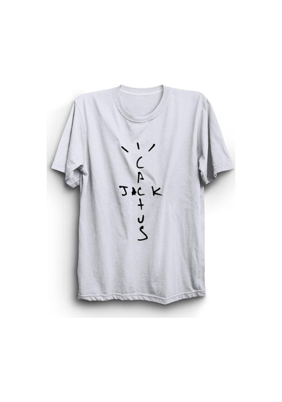 Cactus Jack Travis Scott Astroworld Baskılı Tshirt Beyaz