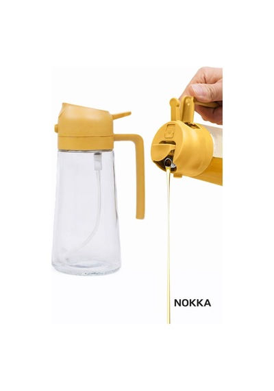 Çift Fonksiyonlu Cam Yağdanlık 450ml Zeytinyağı Sıvıyağ Şişesi Airfryer Sprey Yağlık Diğer