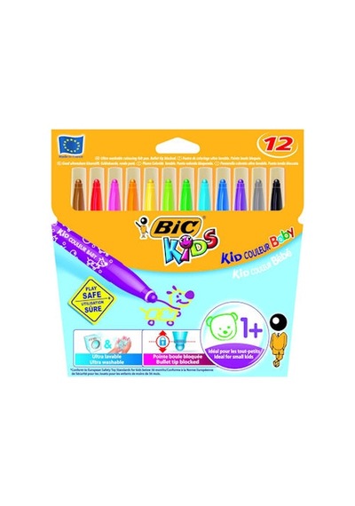 Bic Kids Kid Couleur Baby Ultra Yıkanabilir Keçeli Boya 12'li