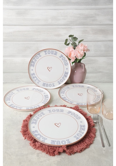 Keramika Enjoy Your Food Nordic Servis Tabağı 28 Cm 4 Adet 22973 Çok Renkli