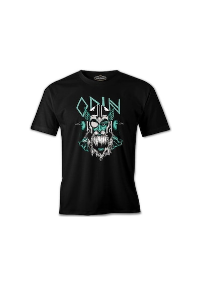 Odin Viking With Raven Birds Siyah Erkek Tshirt 001