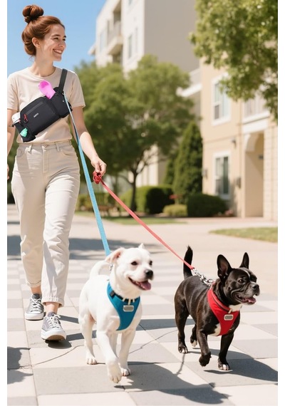 Agptek Köpek Ödül Maması Bel Çantası Ve Gezdirme Çantası Gezdirme Kayışları Siyah