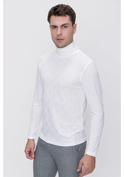 Efor Ts 775 Slim Fit Ekru Basic T-shirt Ekru