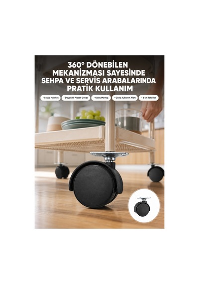 Mobilya Tekerleği 6 Cm Kilitsiz Tekli Satış Renk Renk