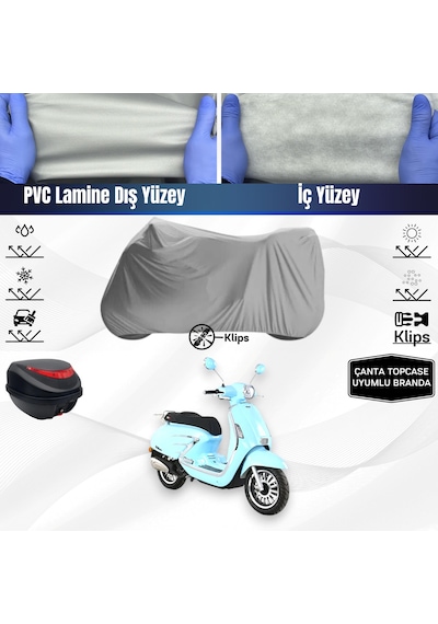 Rks Bitter 50 Motosiklet Brandası Arka Çanta Topcase Uyumlu Motor Branda