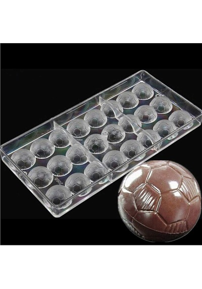 Polikarbon Çikolata Kalıbı Futbol Topu Desenli Çok Renkli