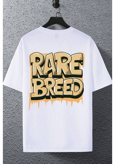 Unisex Rare Breed Baskılı Tasarım Tshirt Beyaz